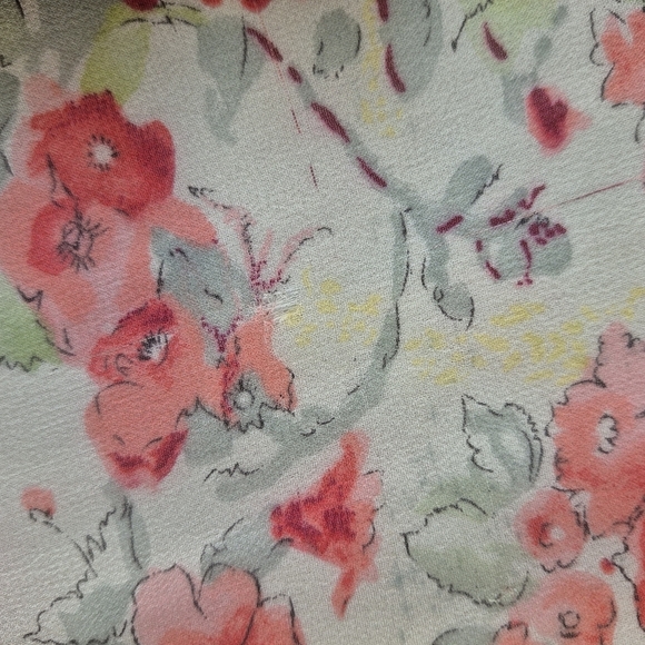 Laura Ashley 100% Silk Floral Maxi Dress * FLAWS* - Size 14 - Picture 14 of 16